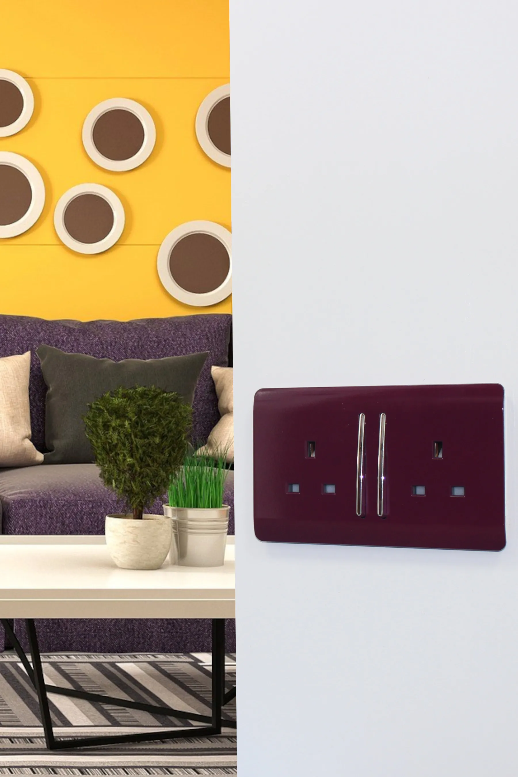 2 Gang 13Amp Long Switched Double Socket Plum ART-SKT213LPL  Trendi Plum